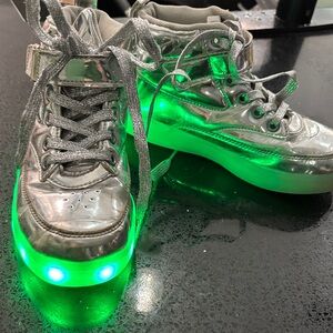 Silver LED Light-Up Sneakers